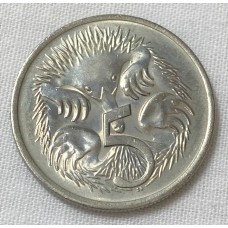 AUSTRALIA 1982 . FIVE 5 CENTS COIN . ECHIDNA